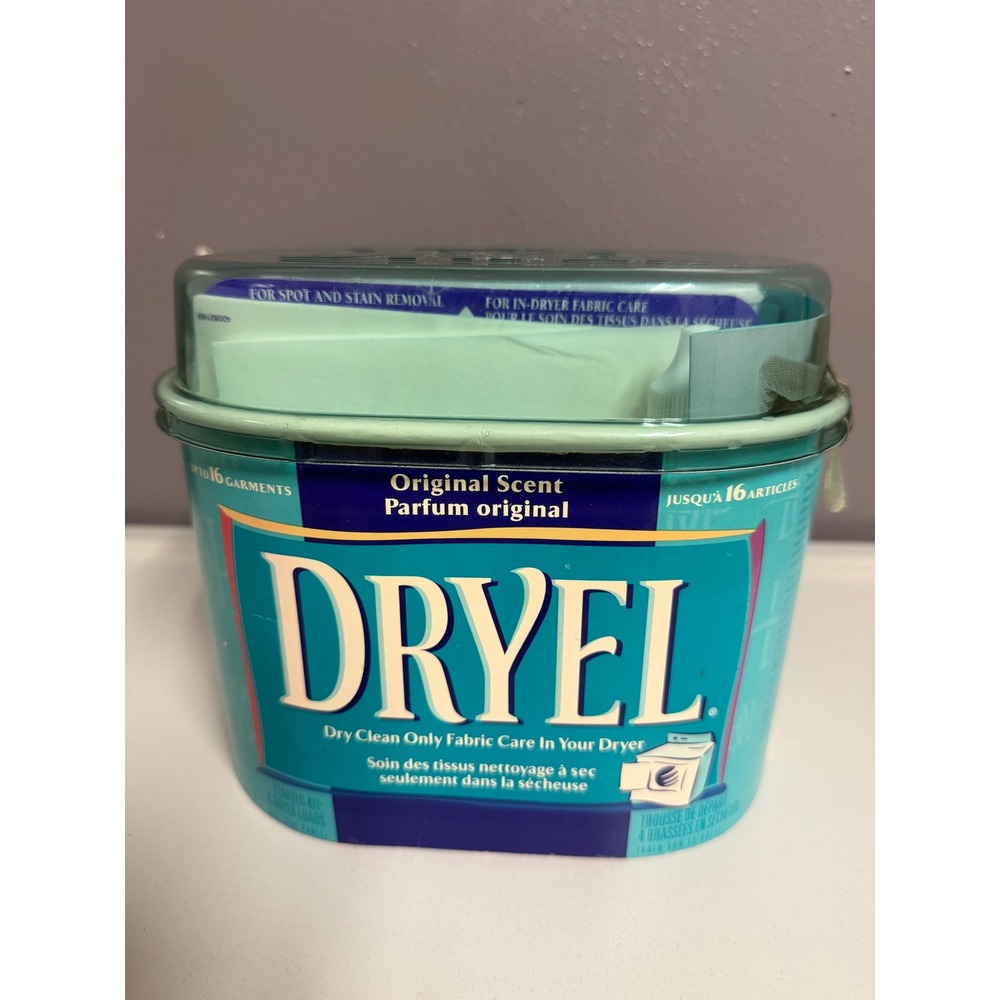 VTG Dryel In-Dryer Fabric Care Starter Kit Original Scent 16 Garments 2001 NOS